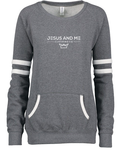 THE JAM WOMEN'S "BY HIS STRIPES" EMBROIDERED CREWNECK SWEATSHIRT